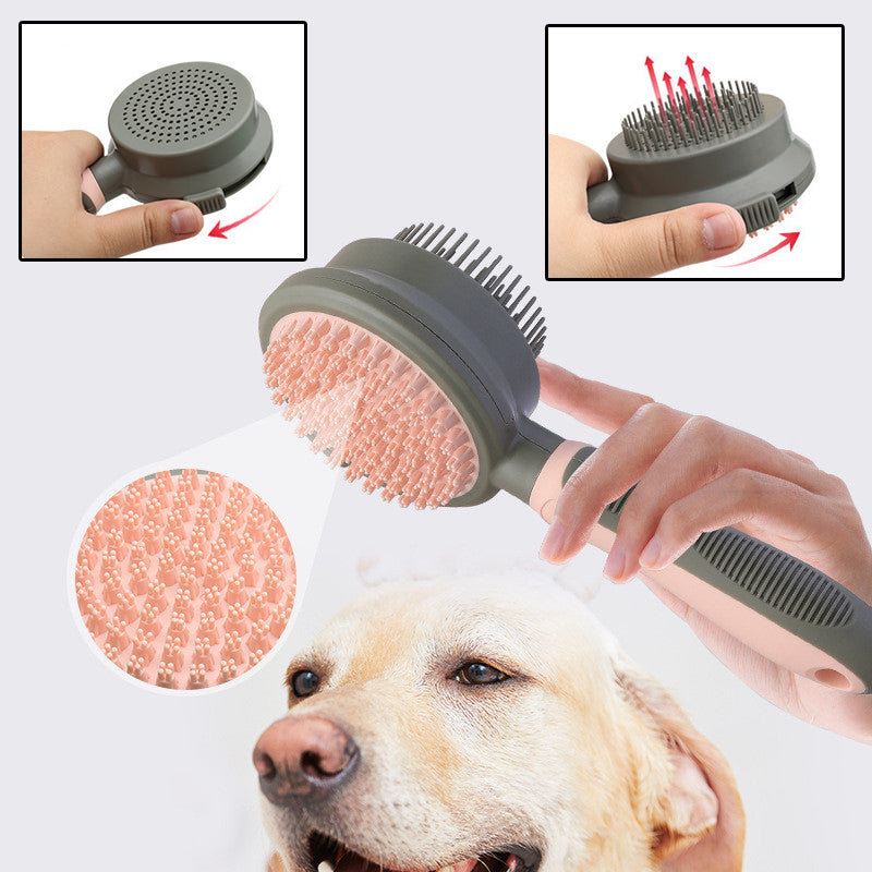 Pet Hair Removal Comb Cat Brush Self Cleaning Slicker Brush Hair Removal Double-Sided Massage
