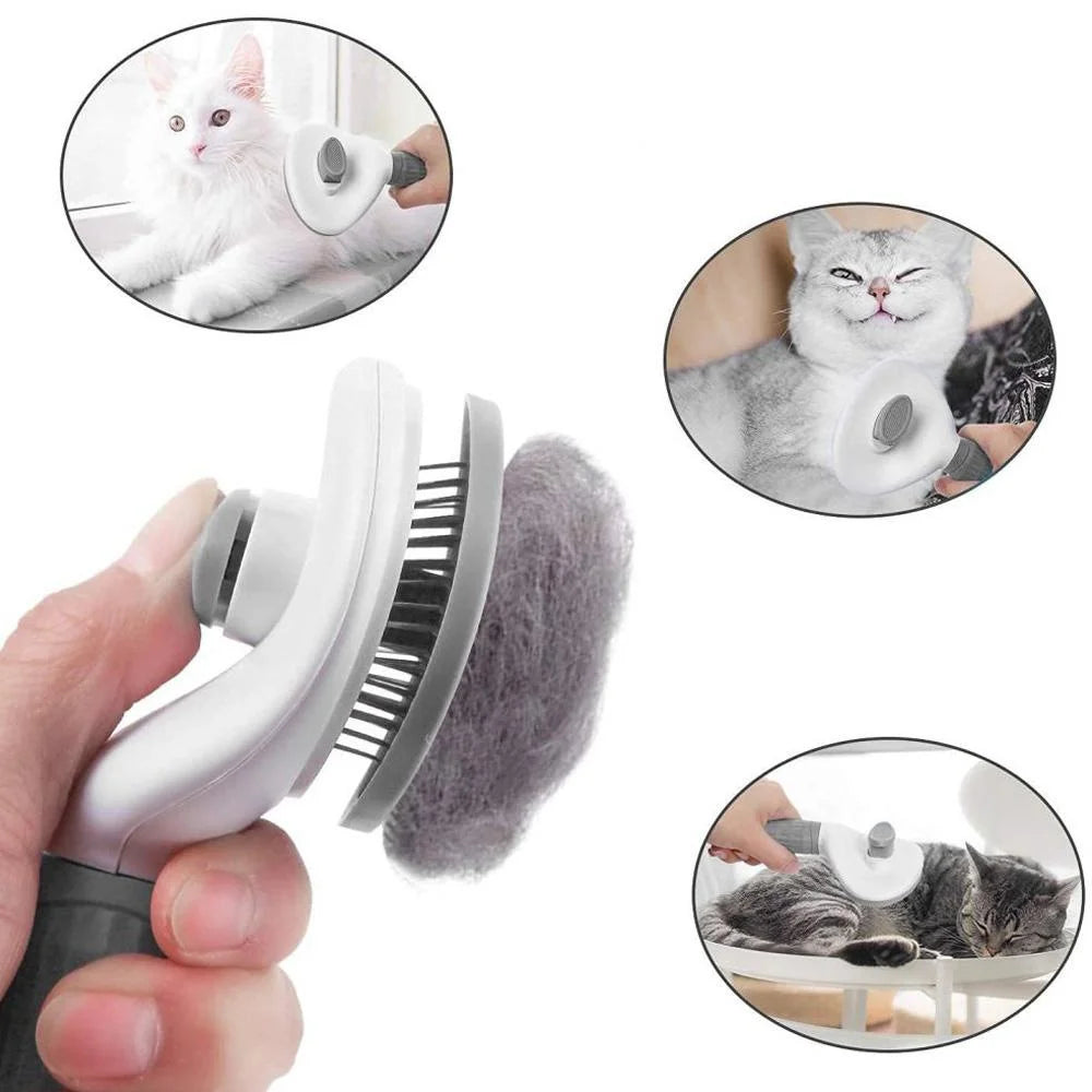 Self Cleaning Slicker Brush for Dogs and Cats  Pet Grooming Tool Removes Undercoat Shedding Mats and Hair