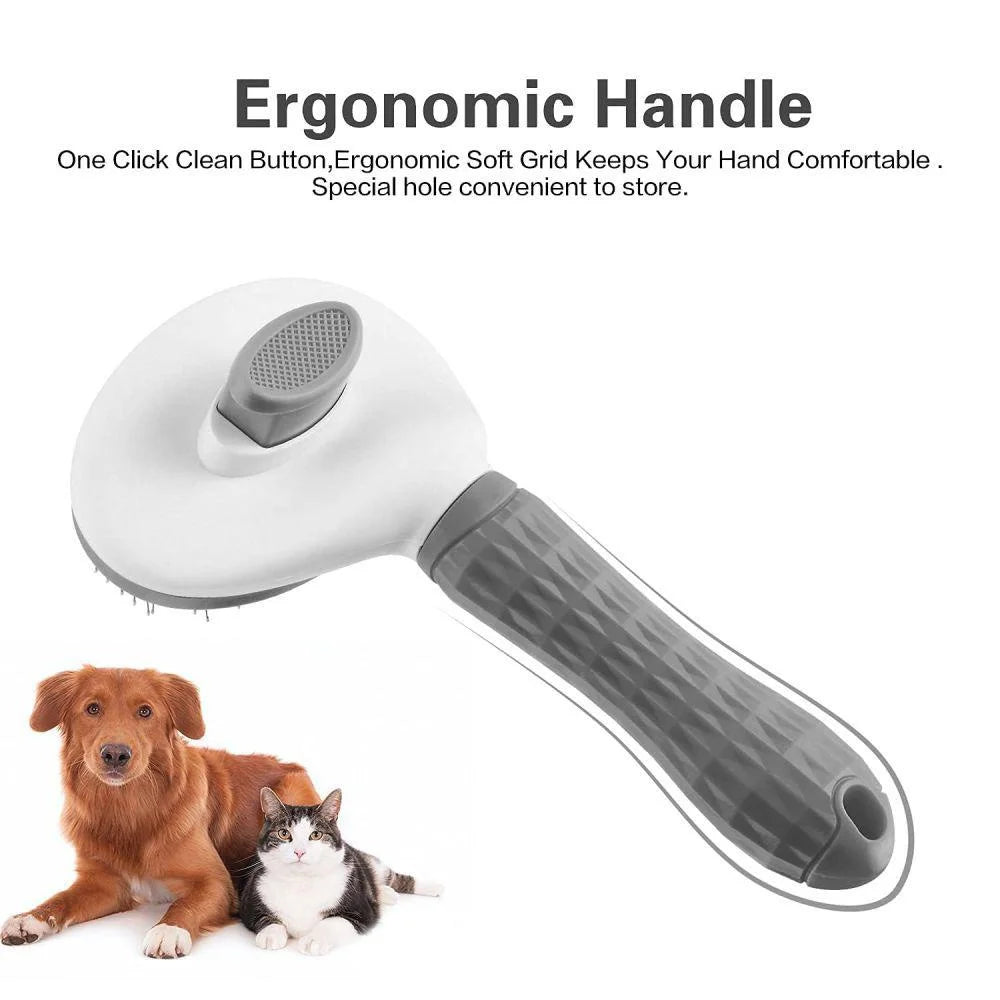 Self Cleaning Slicker Brush for Dogs and Cats  Pet Grooming Tool Removes Undercoat Shedding Mats and Hair